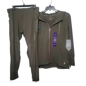 FREE COUNTRY Olive Activewear Hooded Jacket & Pant $140 SET NWT‎ XX-large